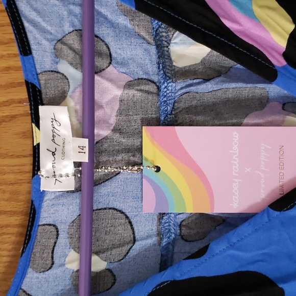 Proud Poppy Diego Dress in Classic Blue Leopard Print. US 10. Blue Animal Print. - Picture 8 of 10